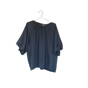 Worthington navy blue balloon sleeve blouse size XXL